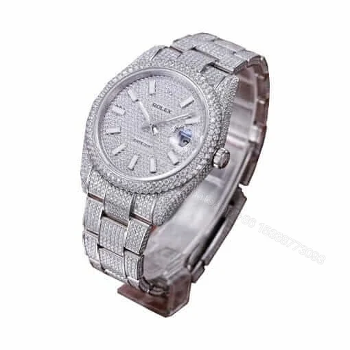 View 2 of Replica Rolex Datejust 116334 Iced Out Diamond Pave Dial