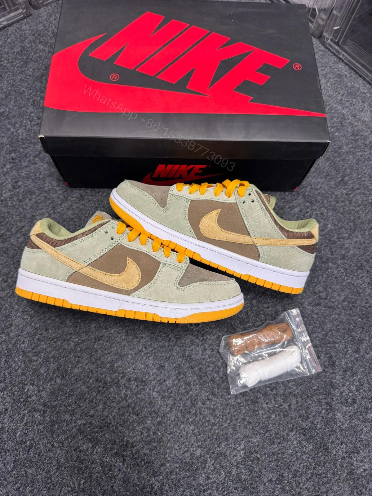 View 2 of FIRST COPY NIKE SB DUNK LOW SE “DUSTY OLIVE” SNEAKERS
