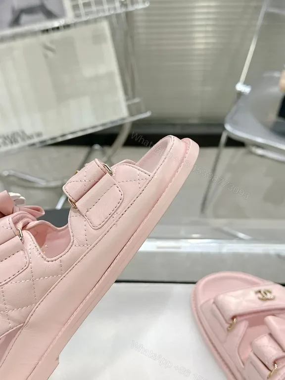 View 8 of Soft Pink Chanel-Style Sandals: Delicate Comfort Luxury Shoes