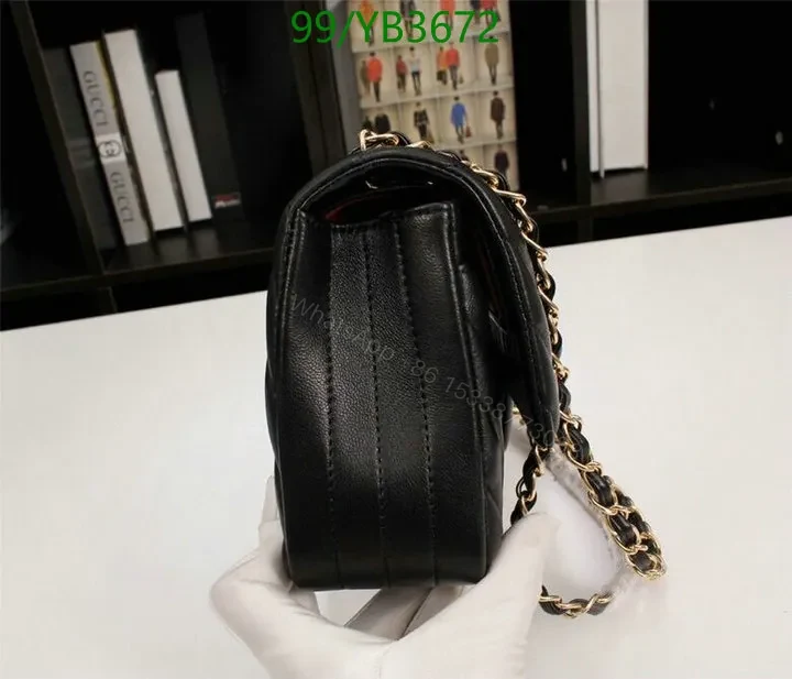 View 6 of Chanel Chevron Quilted Mini Rectangular Flap Bag – Black Leather