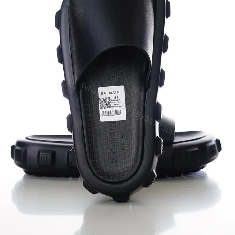 View 8 of Bold Minimalism Platform Slide: Black PU Leather, 5â€“12
