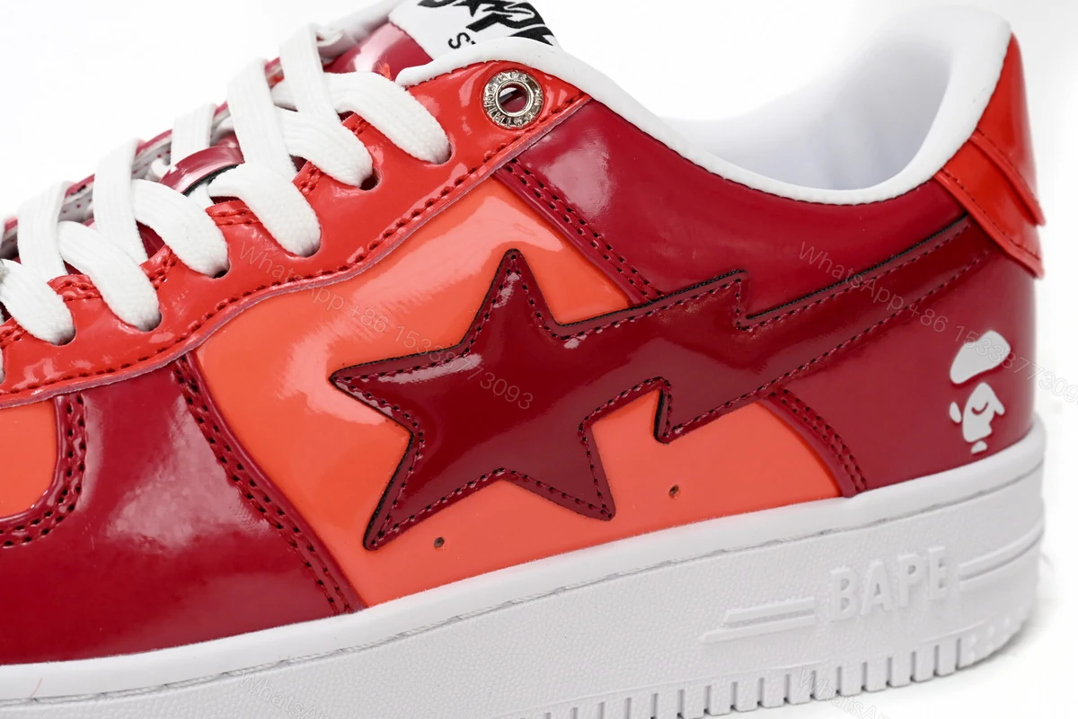 View 7 of Ape Bape Sta Low White Dark Red Mirror Surface 1H20 191 046