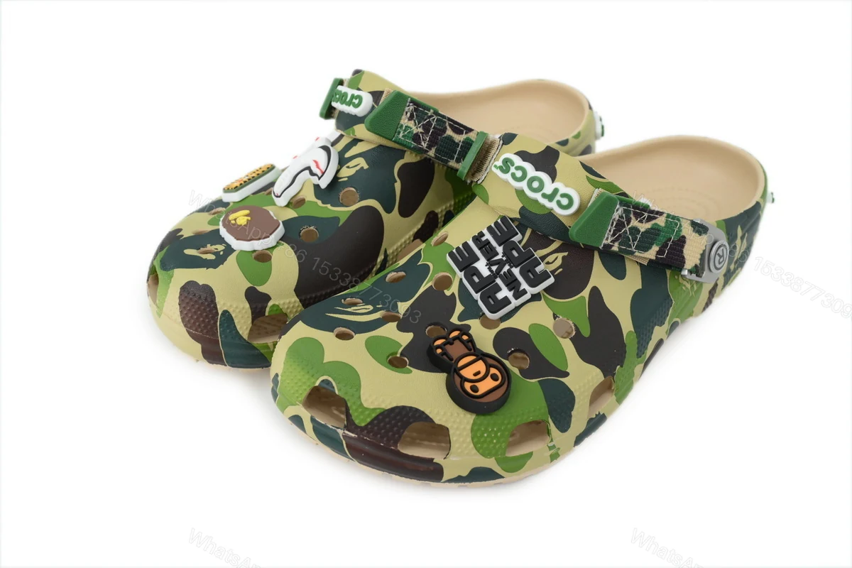 View 2 of BAPE x Crocs Classic Clog 'ABC Camo - green'