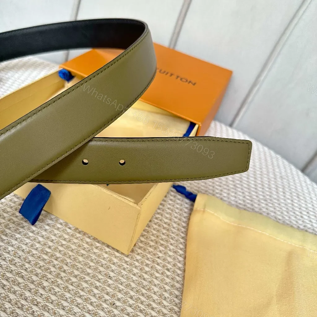 View 8 of Olive Leather Belt: Monogram Buckle, Modern Craftsmanship