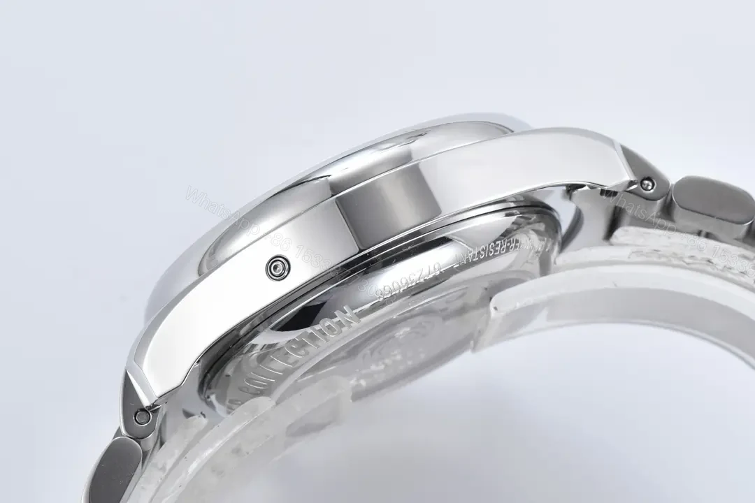 View 7 of Longines Master Collection Moon Phase Chronograph Watch Silver Stainless Steel with Green Dial 42mm