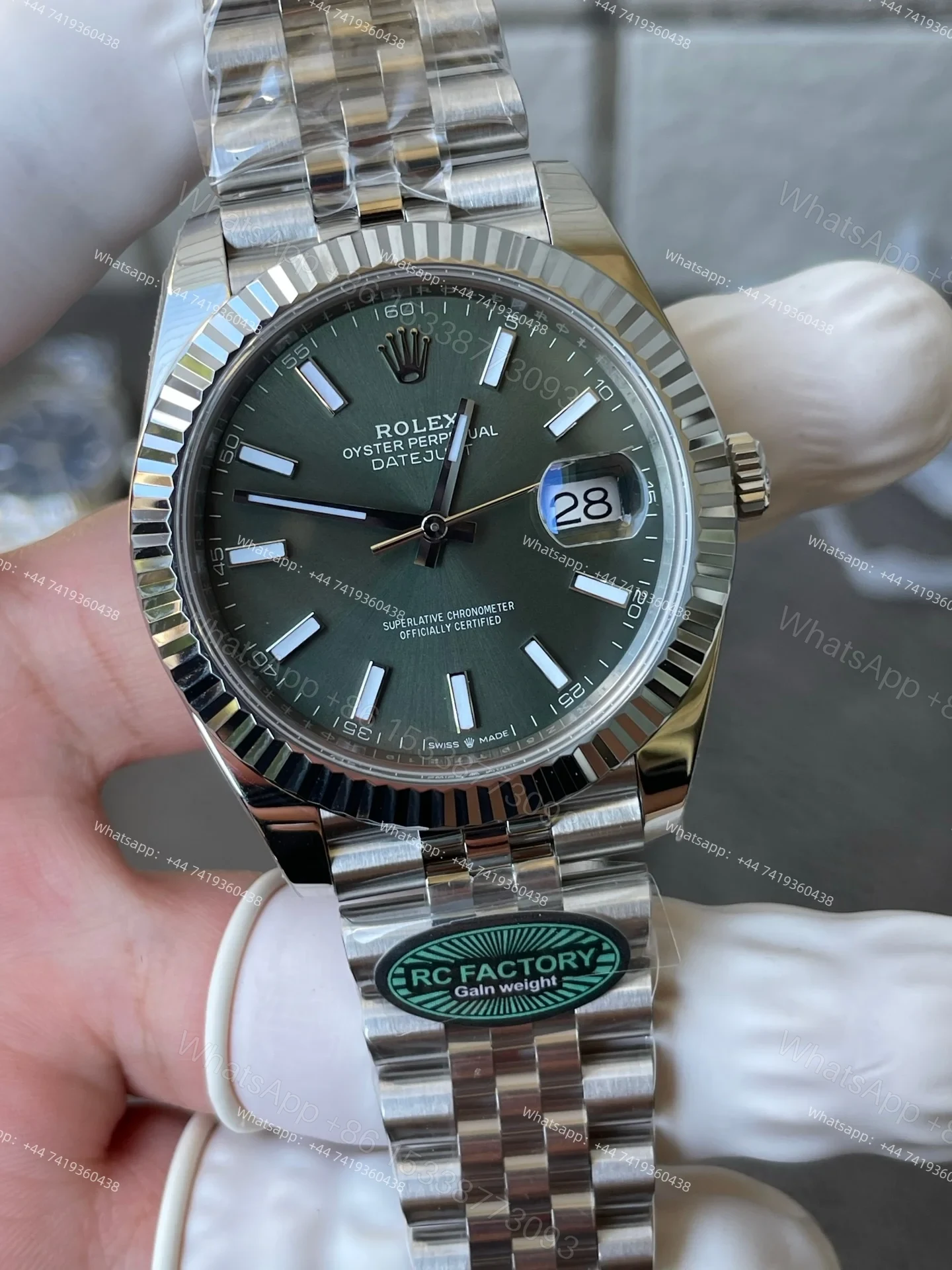 View 5 of Rolex Datejust M126334-0028 1:1 Replica Green Dial Jubilee 41MM 3235 Movement Super Clone Watch
