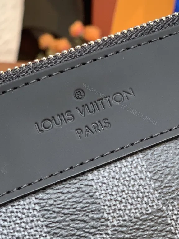 View 7 of Monochrome Graphite Crossbody: Damier Luxe, Black Trim, Compact Convenience