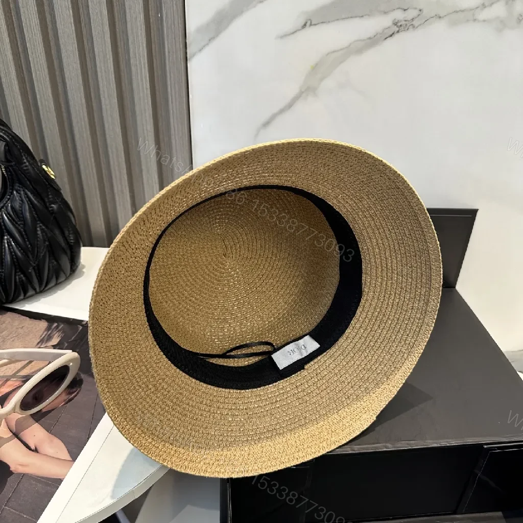 View 7 of Natural Straw Hat with Designer Band, Sun-Brim Style