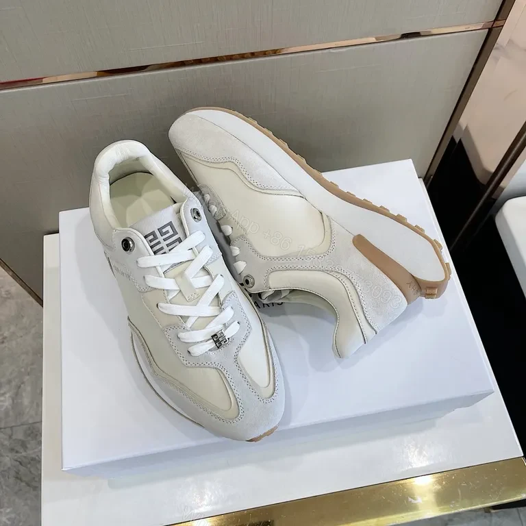 View 6 of Ivory Leather Suede Sneakers - Subtle Luxe City Style