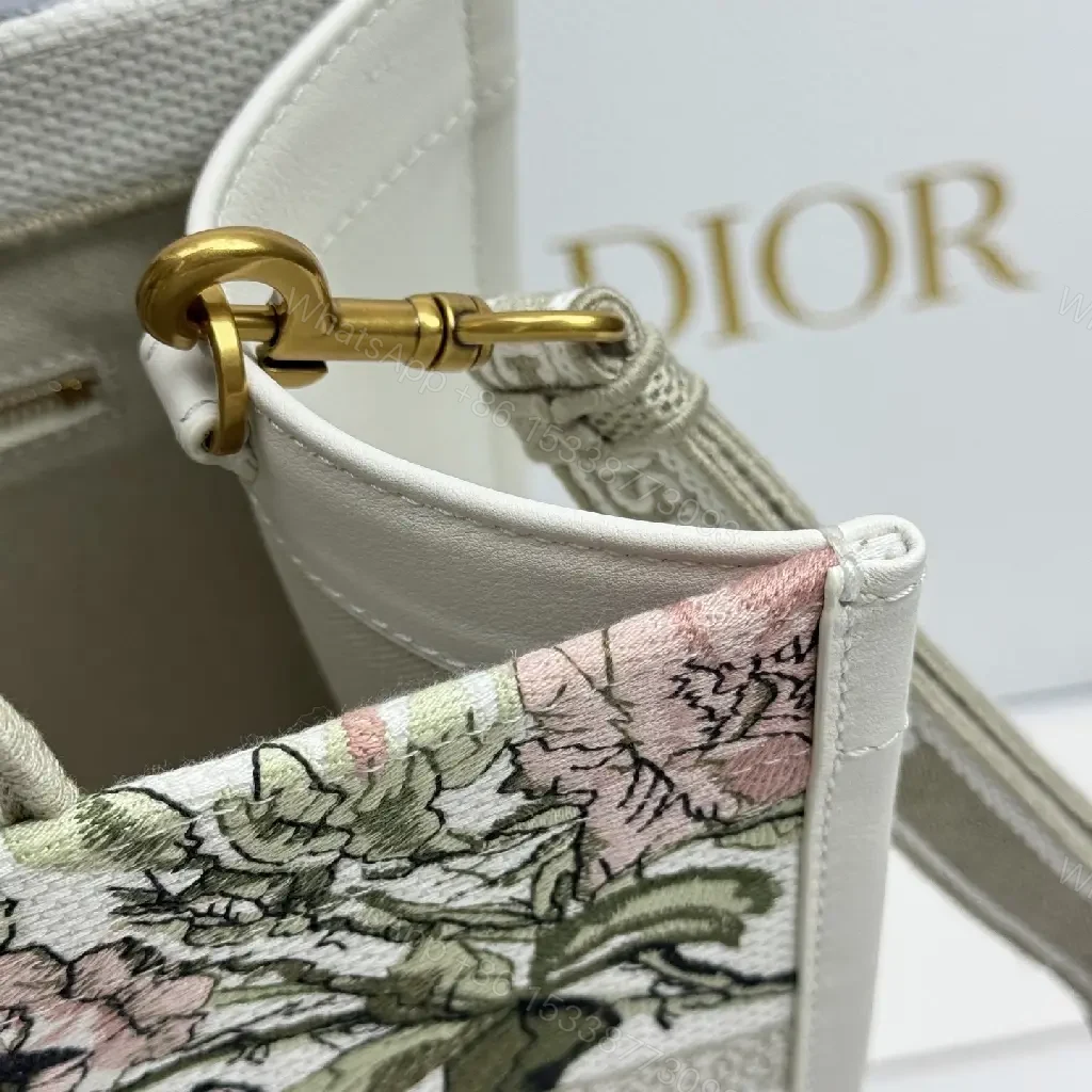 View 9 of Floral Tapestry Tote: Canvas & Leather, Signature Dior-inspired Luxury