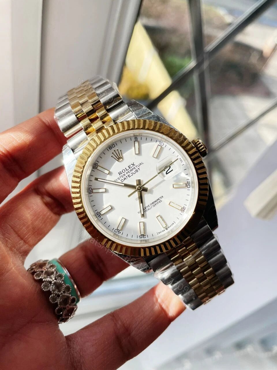 View 5 of EW Factory 1:1 Rolex DateJust 41 126333 SS/YG Best Edition 904L Steel White Stick Dial