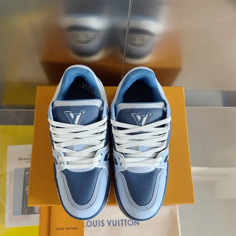 Blue LV Luxury Sneaker: Premium Leather, Structured Texture, Everyday Comfort — view 1