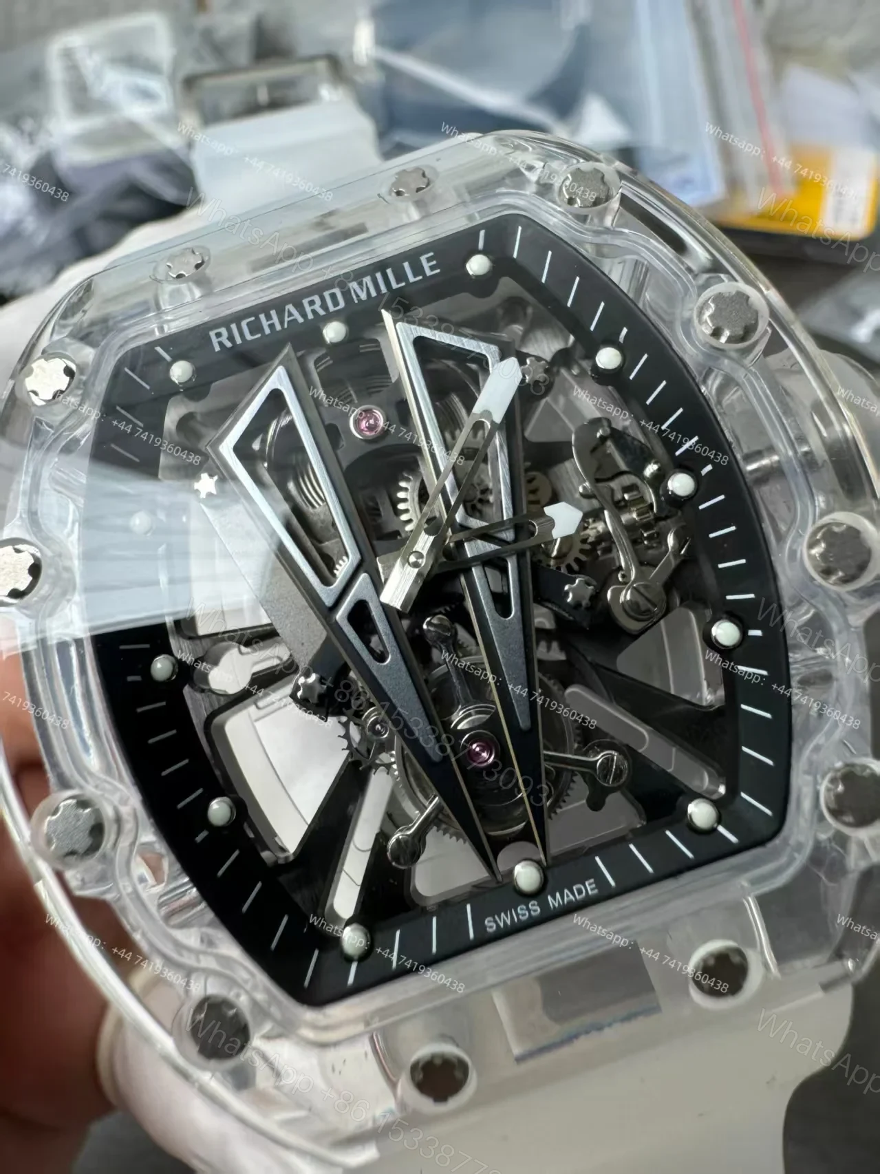 View 5 of Super Clone Richard Mille RM 27-03 Raging Bull Sapphire Crystal Skeleton Tourbillon 1:1 Replica Watch