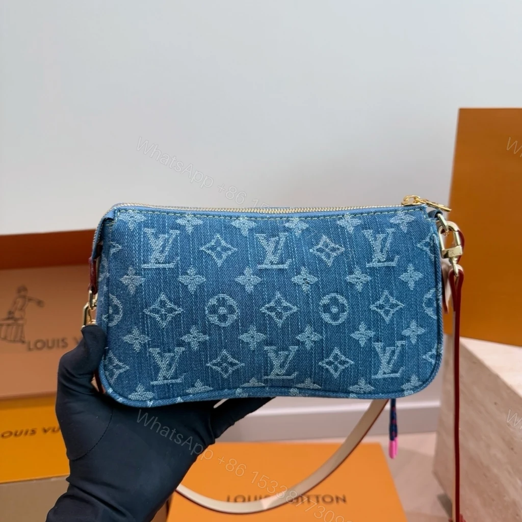 View 9 of Louis Vuitton Pochette Accessoire Cargo Blue Denim 23cm M27602