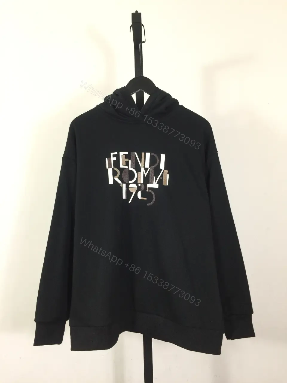 Oversized Black Hoodie: Graphic Panel, Luxe Streetwear — view 1
