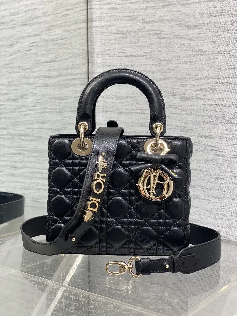 View 10 of Quilted Mini Handbag: Gold Accents, Luxury Chic