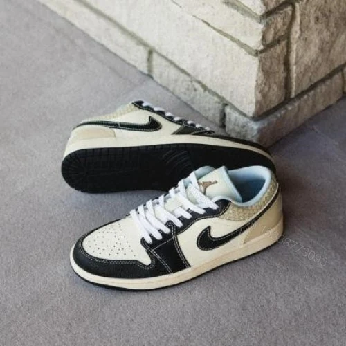 View 2 of FIRST COPY Nikee Air Jordan 1 Low SE COCONUT MILK BLACK