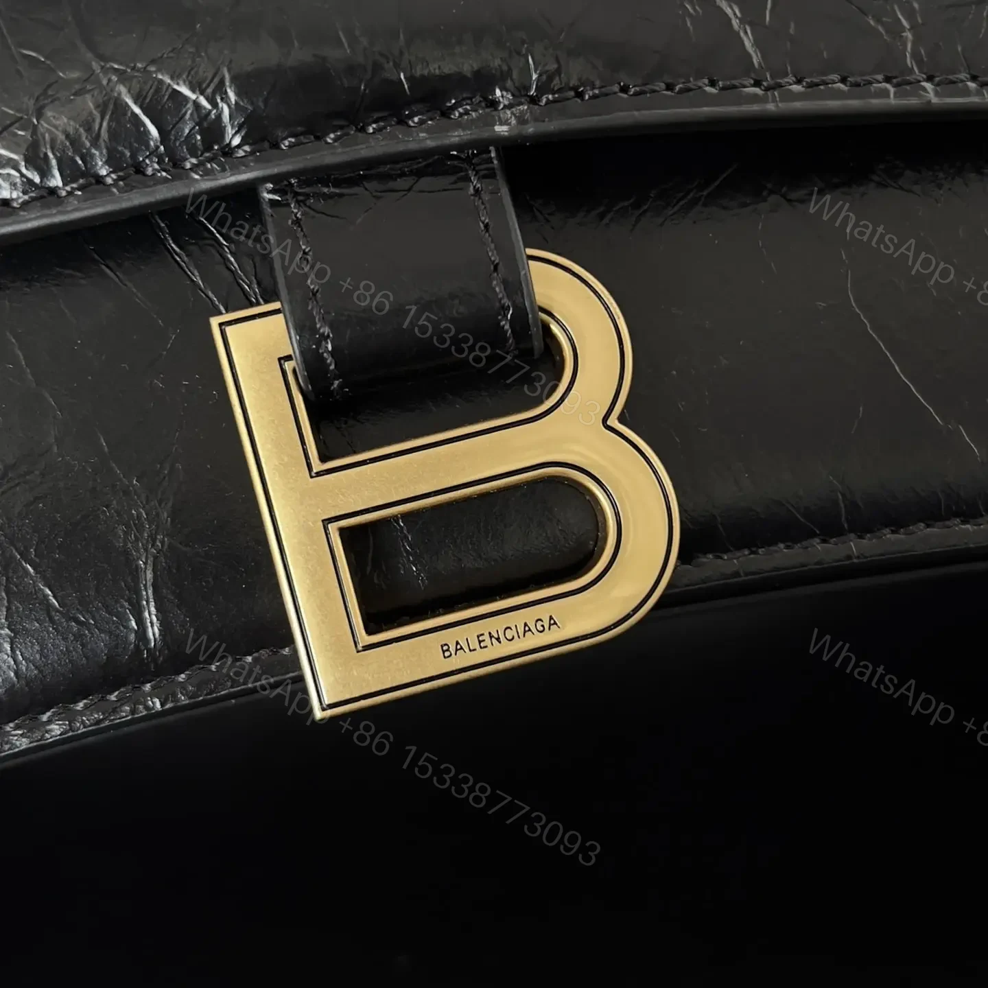 View 5 of 高仿BalenciagaCrush系列單肩包黑金M