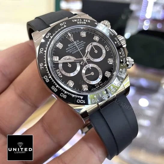 View 6 of Rolex Daytona 116519LN Oysterflex Diamond Replica