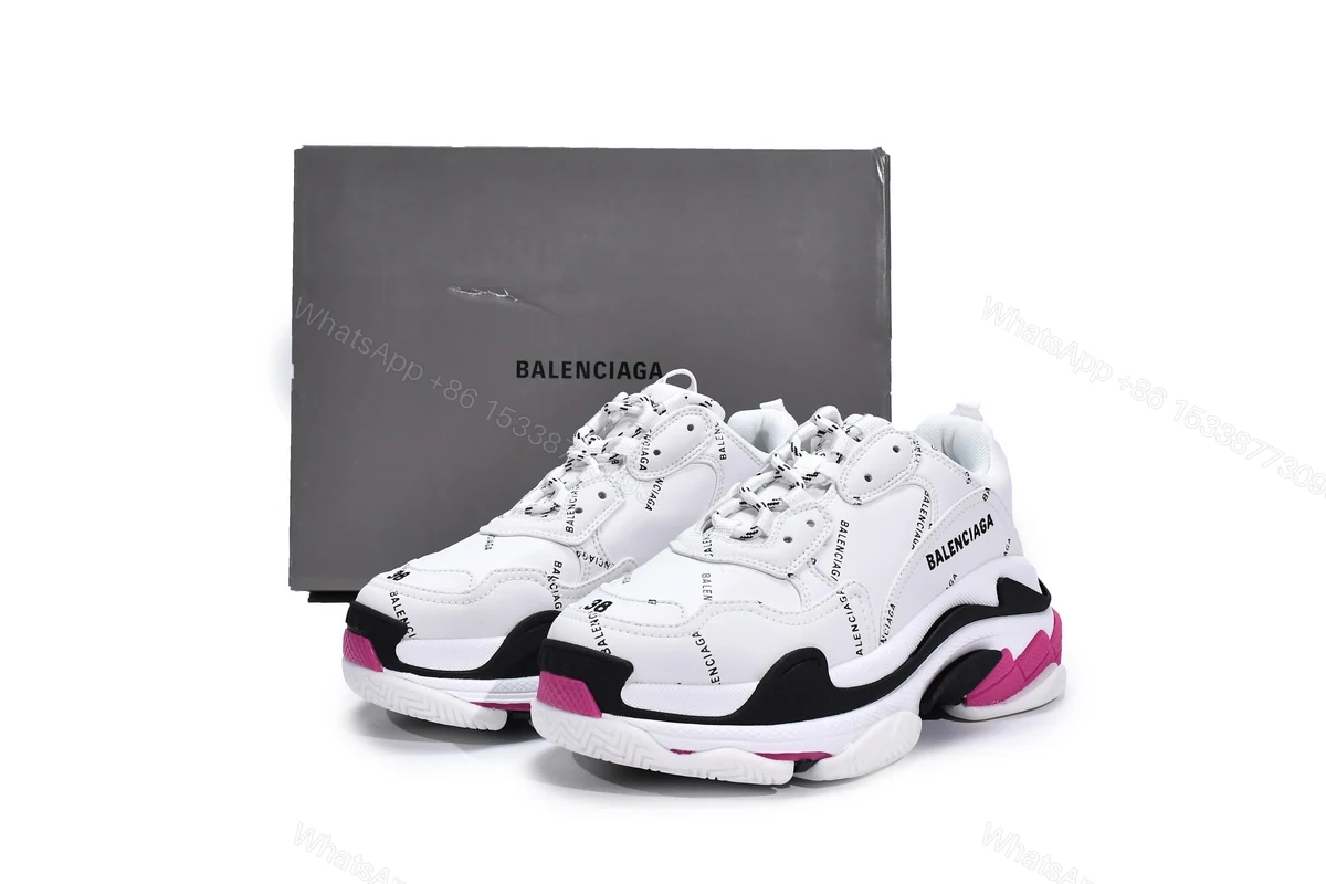 Balenciaga Triple S Letter White Rose Red 524039 W2FA4 9155 — view 2