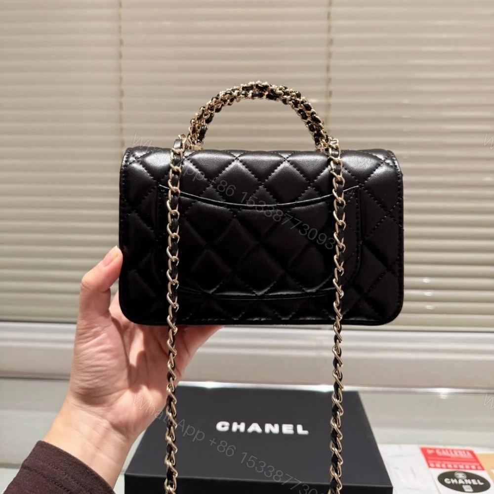 View 6 of Chanel Classic Mini Flap With Chain Handle Black 19Cm