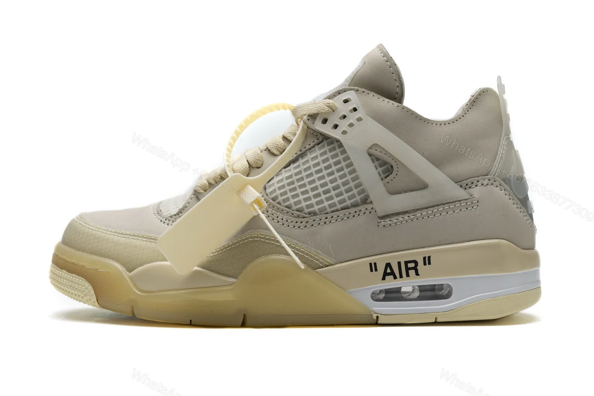 View 12 of OFF White x Air Jordan 4 Retro Sail CV9388-100 (Best Quality)