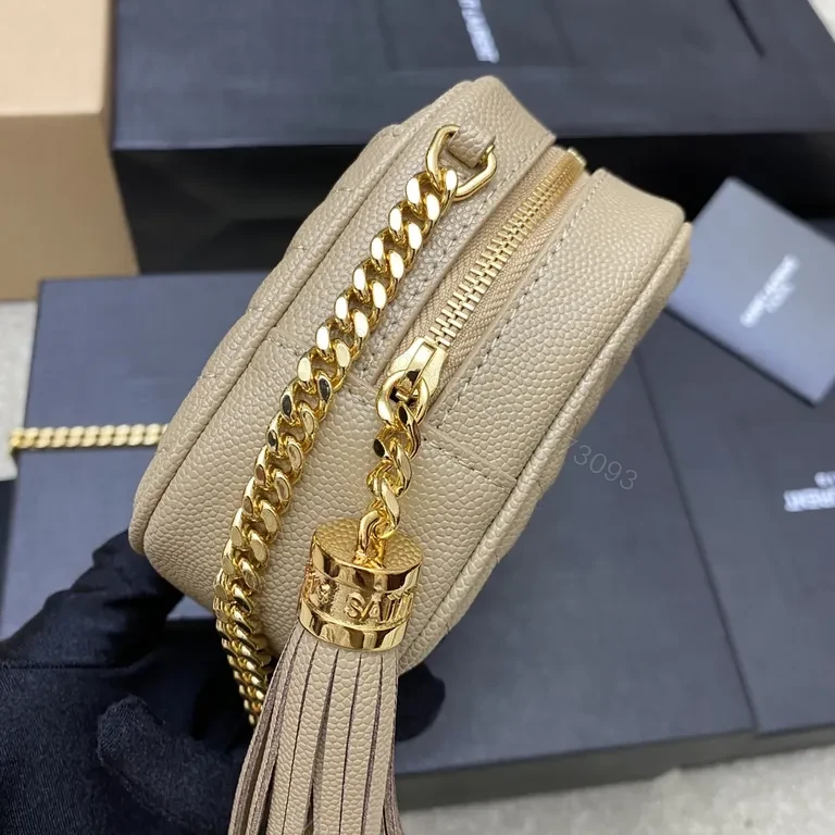 View 8 of Beige Quilted Crossbody â€“ YSL Monogram Luxury Bag