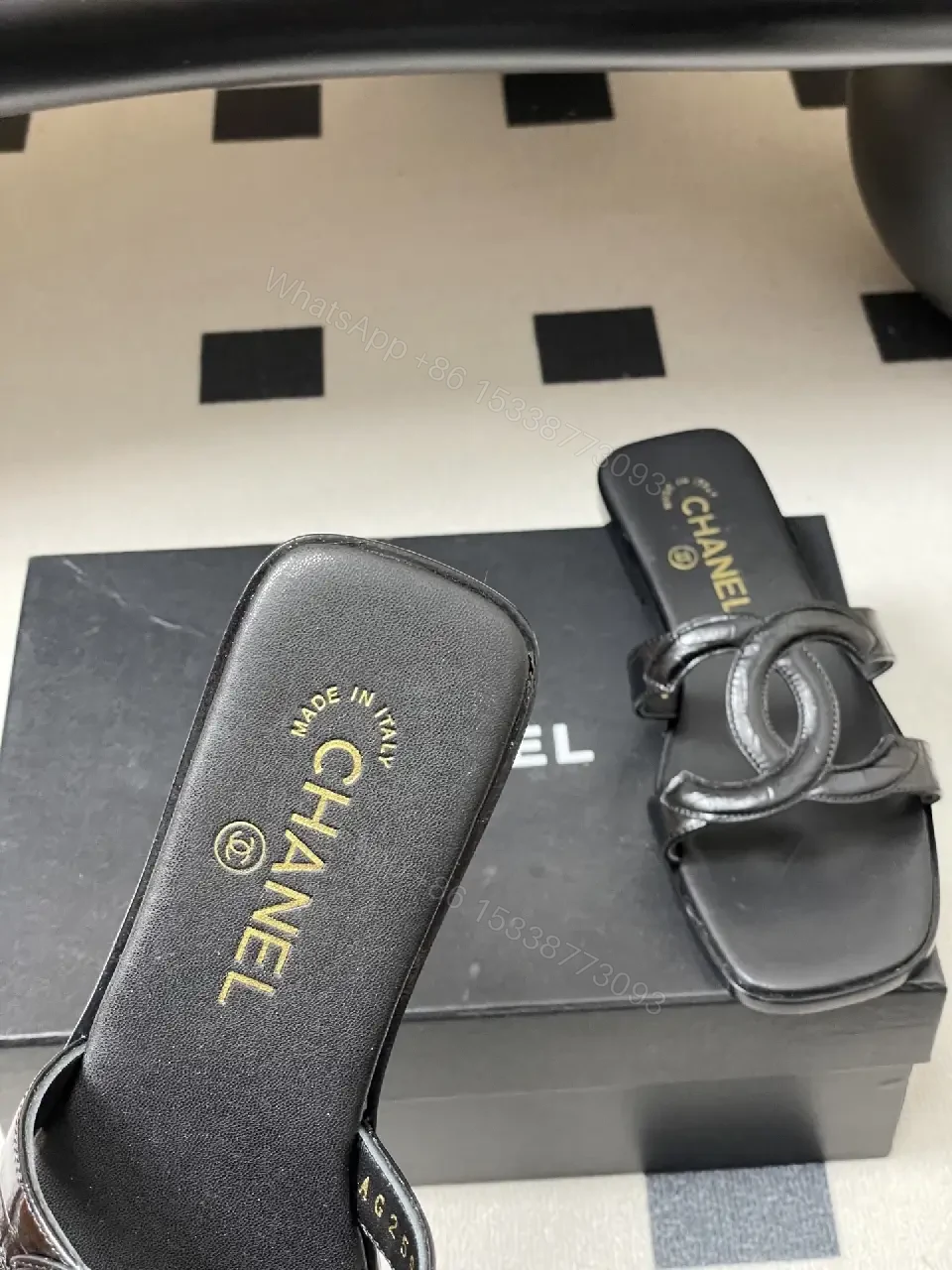 View 6 of Chic Leather Sandals: Minimalist, Cushioned, Black, Unisex Slips-ons