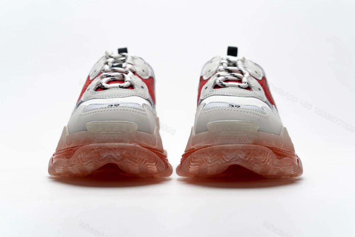 View 3 of Balenciaga Triple S White Red 544351 W09E1 4552