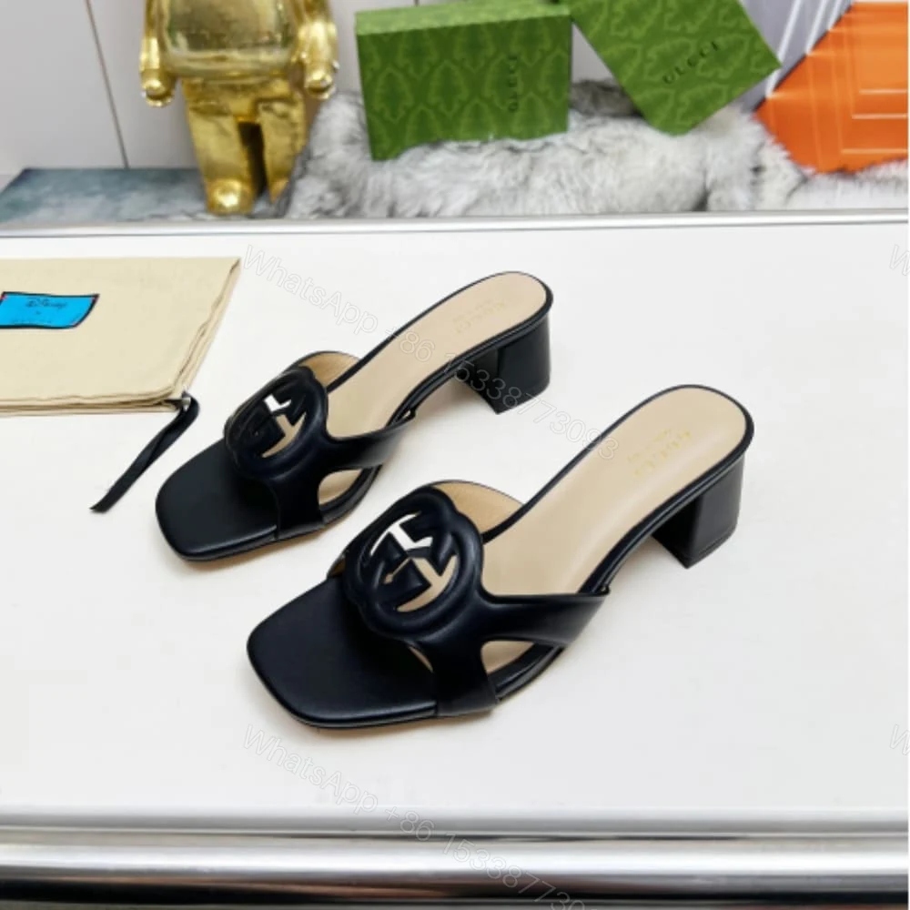 View 3 of GUCCI WOMEN’S INTERLOCKING G SLIDE SANDAL BLACK 782413 AAAZG 1000