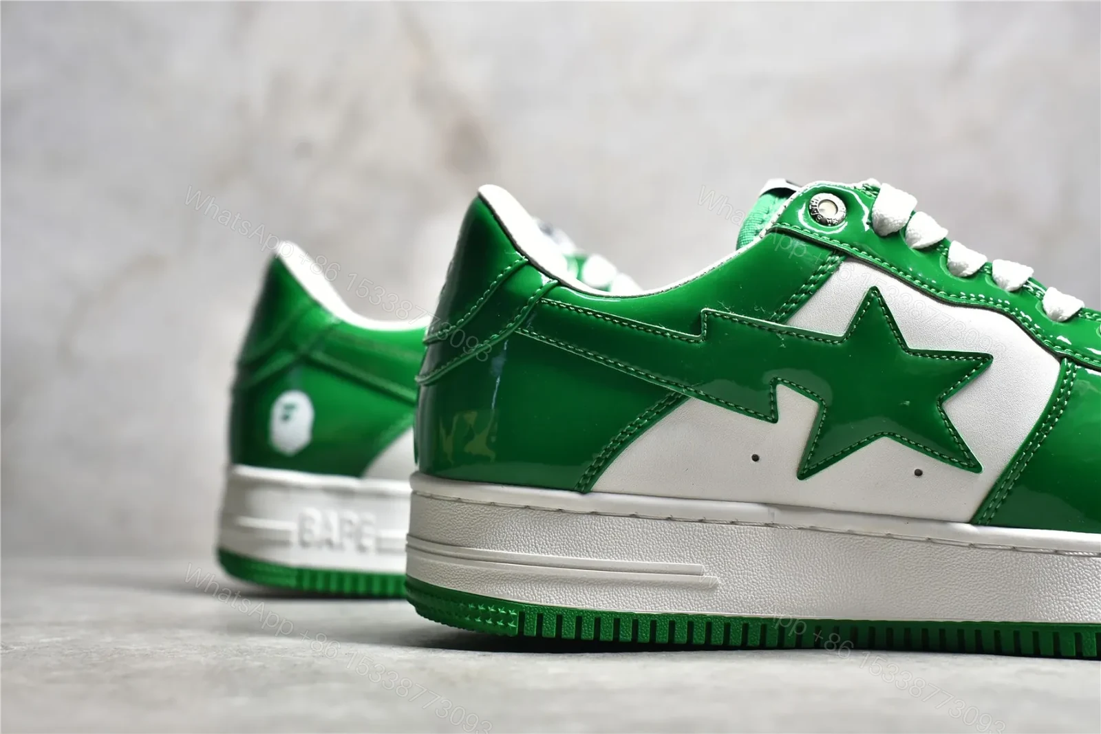 View 4 of A Bathing Ape Bapesta White Green Reps
