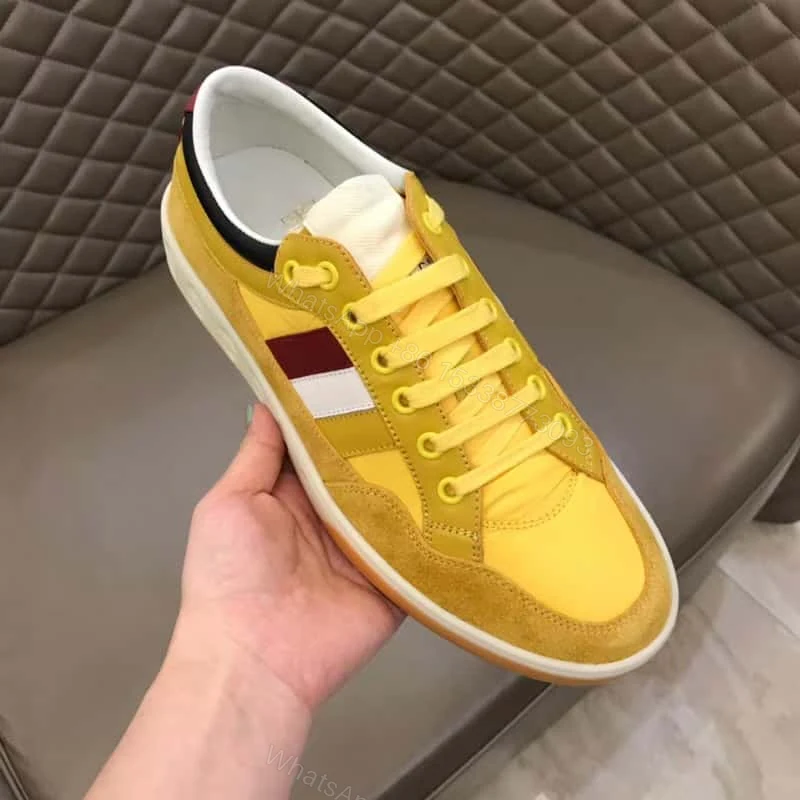 View 6 of GUCCI MEN’S YELLOW LEATHER AND NYLON SNEAKERS – GC63