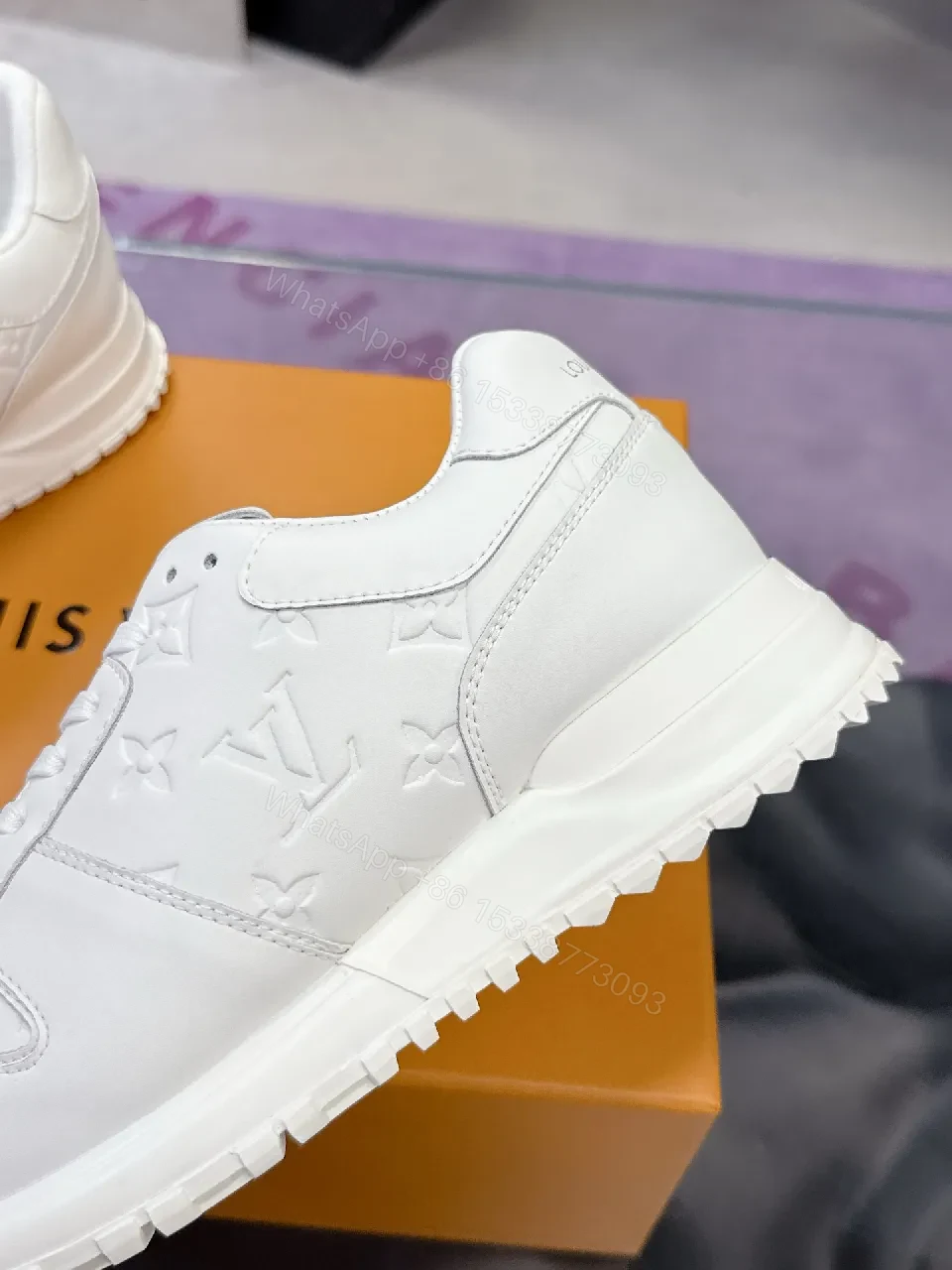 View 7 of White Leather Luxe Sneakers: Subtle Texture, All-Day Comfort