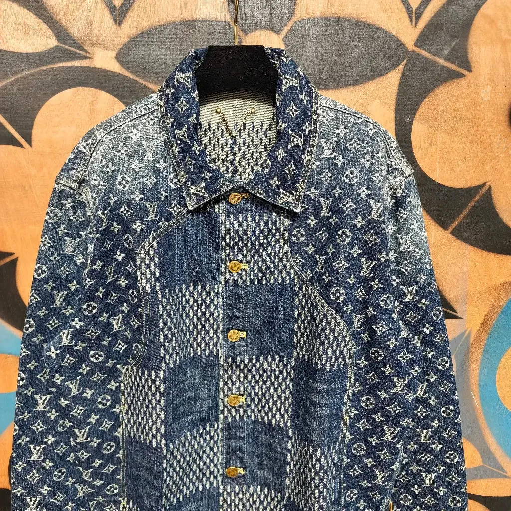 View 8 of Denim Patchwork Jacket: Monogram Texture, Everyday Luxe