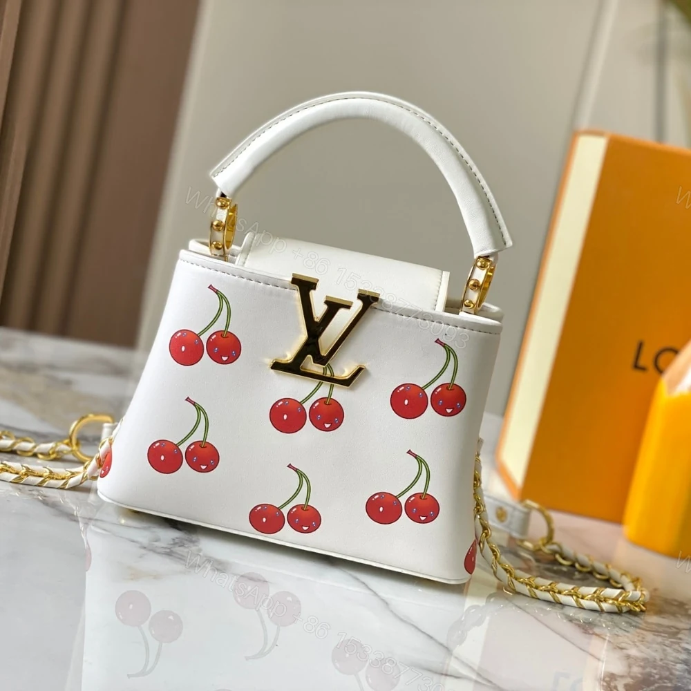 View 2 of Louis Vuitton X Takashi Murakami Capucines Cherry Mini White 21Cm M13251