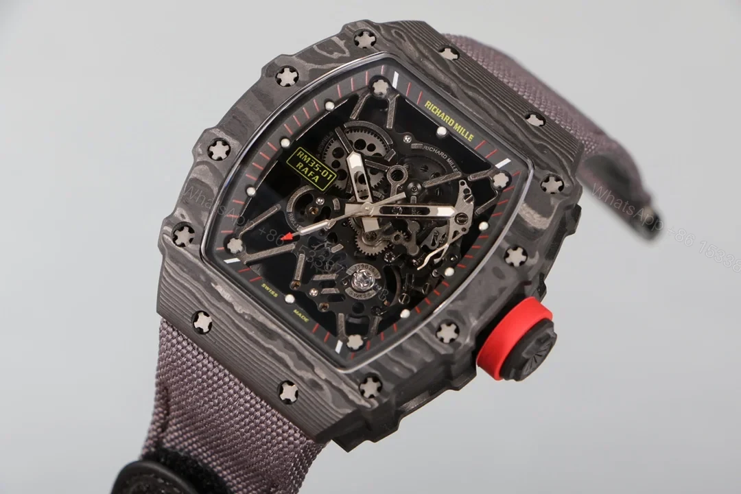 View 2 of Richard Mille RM35-01 NTPT Carbon Fiber RMUL3 Integrated White Gemstone Watch RM35-01-NTPT-R3WG