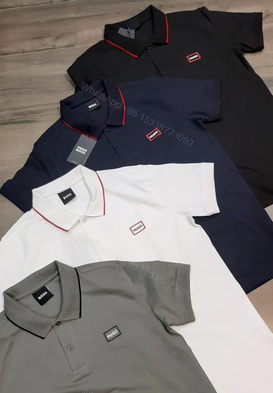 View 4 of FIRST COPY Hugo Boss Exclusive Cotton Lycra Collar T-Shirt