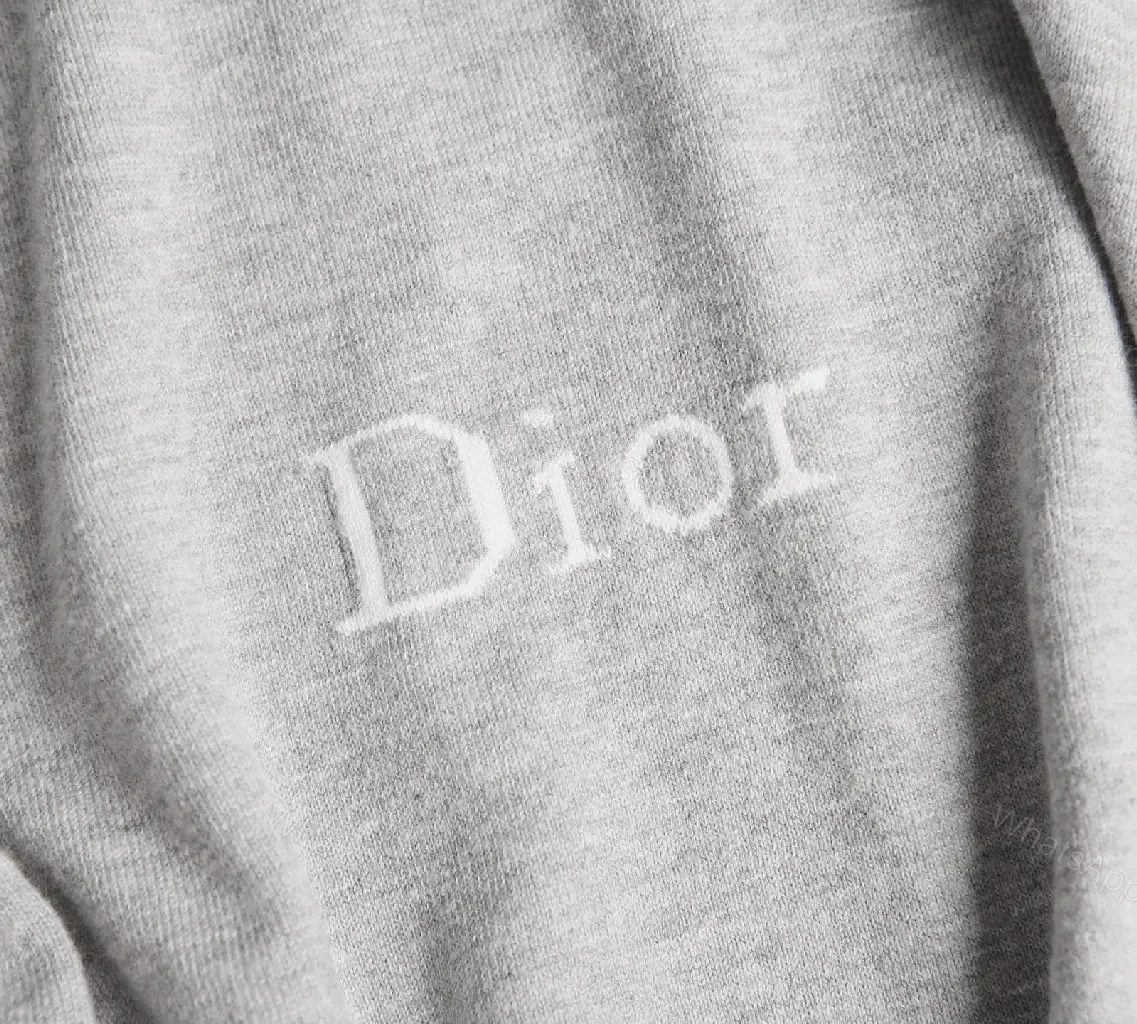 View 5 of Grey Cotton T-Shirt Dior Logo Casual Tee