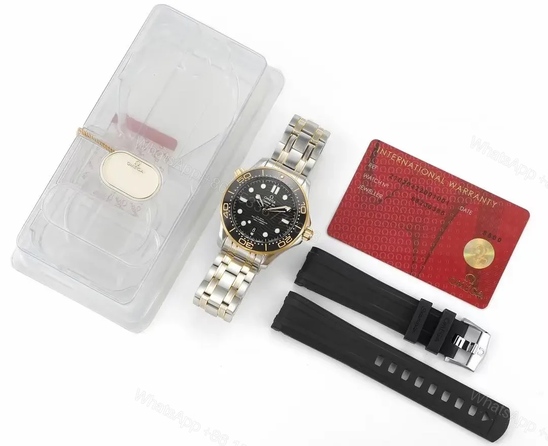 View 9 of Omega Seamaster Planet Ocean 600m Co-Axial Master Chronometer 42mm Diver’s Watch Black Dial Two-Tone Stainless Steel and Gold Bracelet Ceramic Bezel with White Enamel Markers