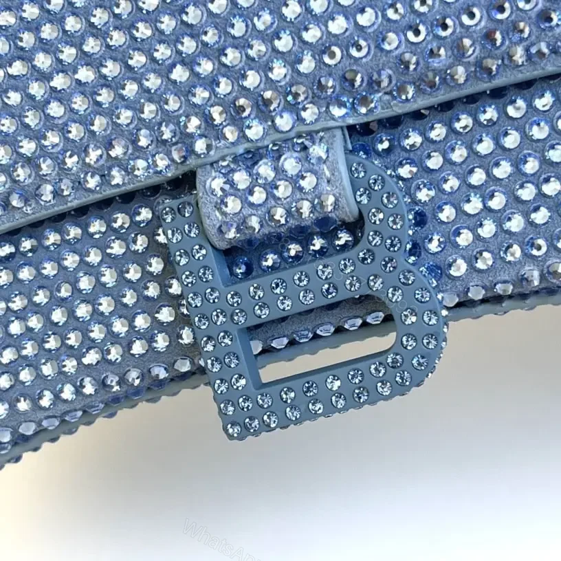 View 15 of 高仿Balenciaga*Hourglass系列沙漏包滿鑽藍色S