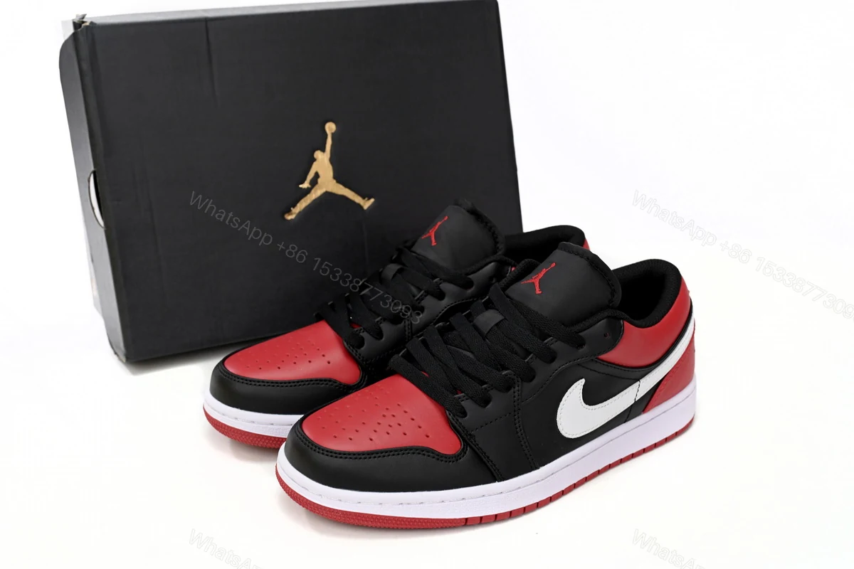 Air Jordan 1 Low Retro Black Red 553558-066 — view 2
