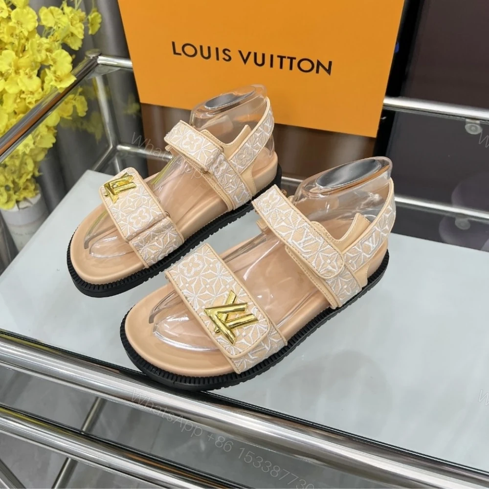 View 3 of LOUIS VUITTON LV SUNSET FLAT COMFORT SANDAL BEIGE 1AHNL9