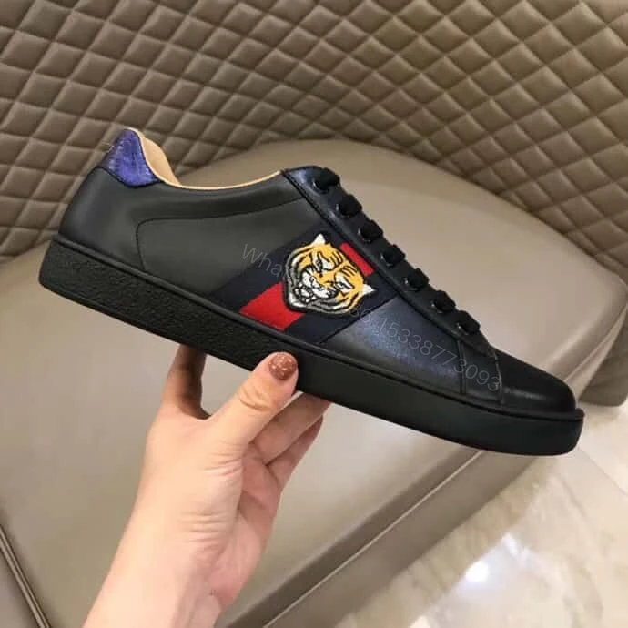 View 4 of GUCCI TIGER ACE EMBROIDERED SNEAKER BLACK – GC49