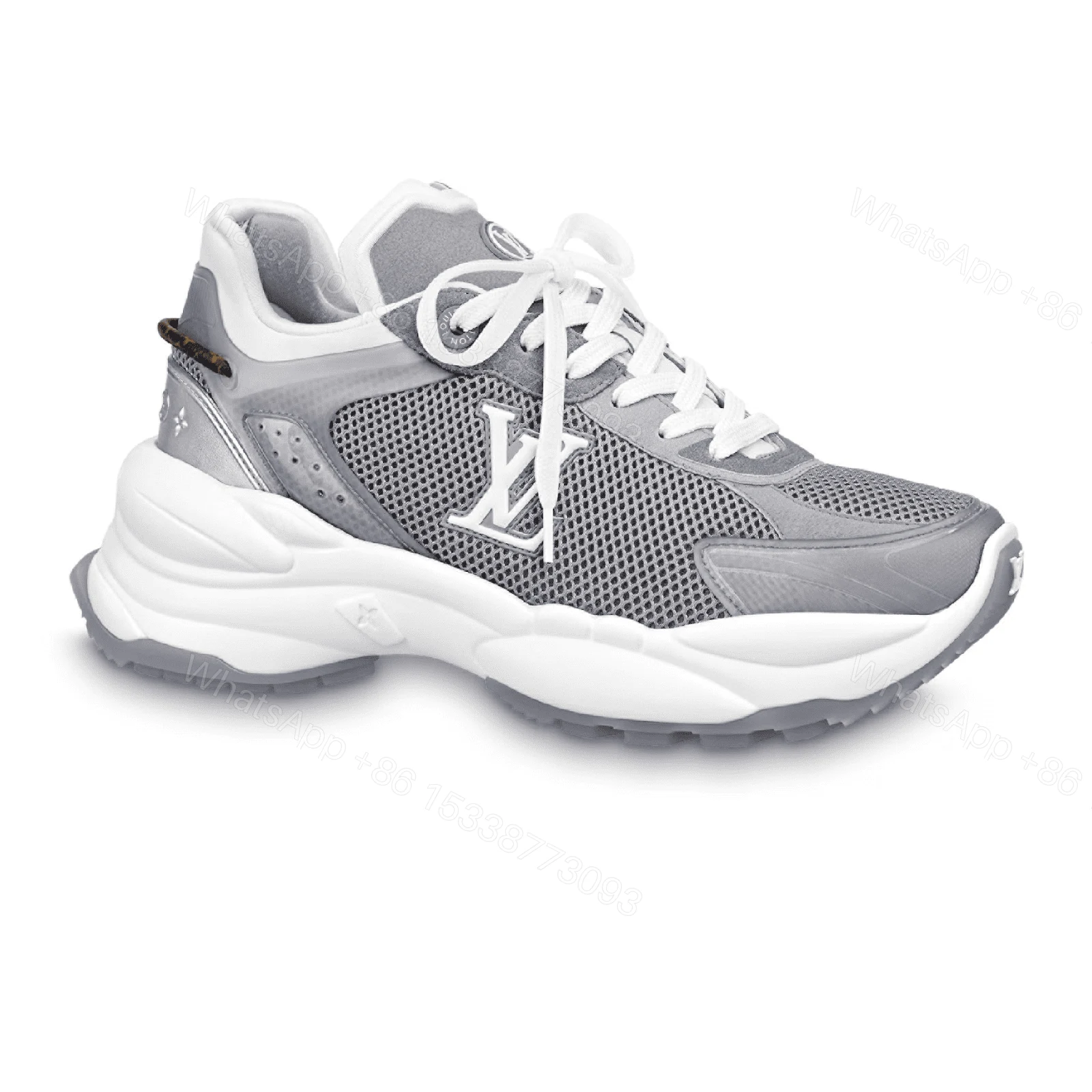 LOUIS VUITTON RUN 55 SNEAKERS IN GREY – LSVT357 — view 1