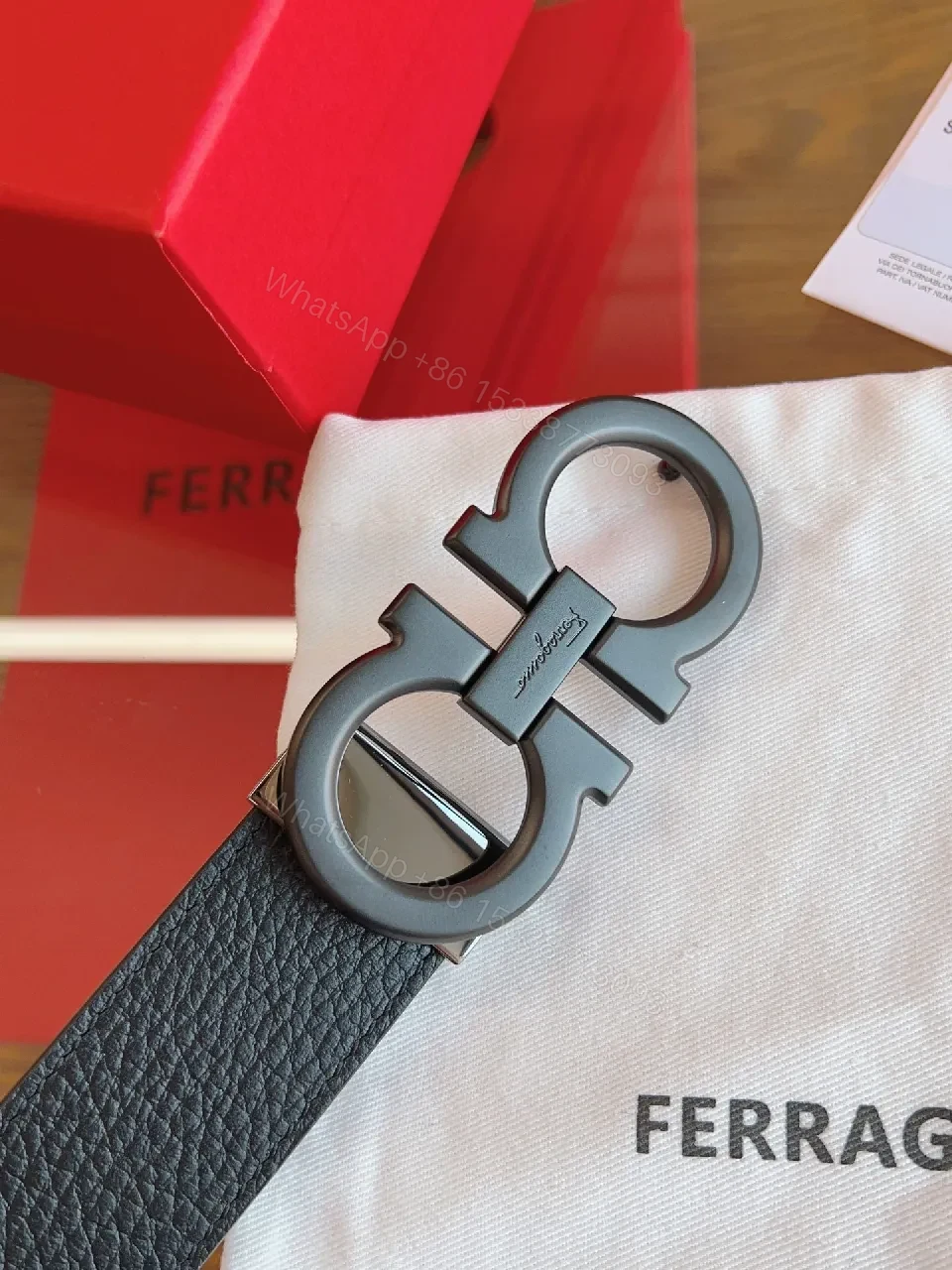 View 7 of Premium Leather Belt with Signature Hardware