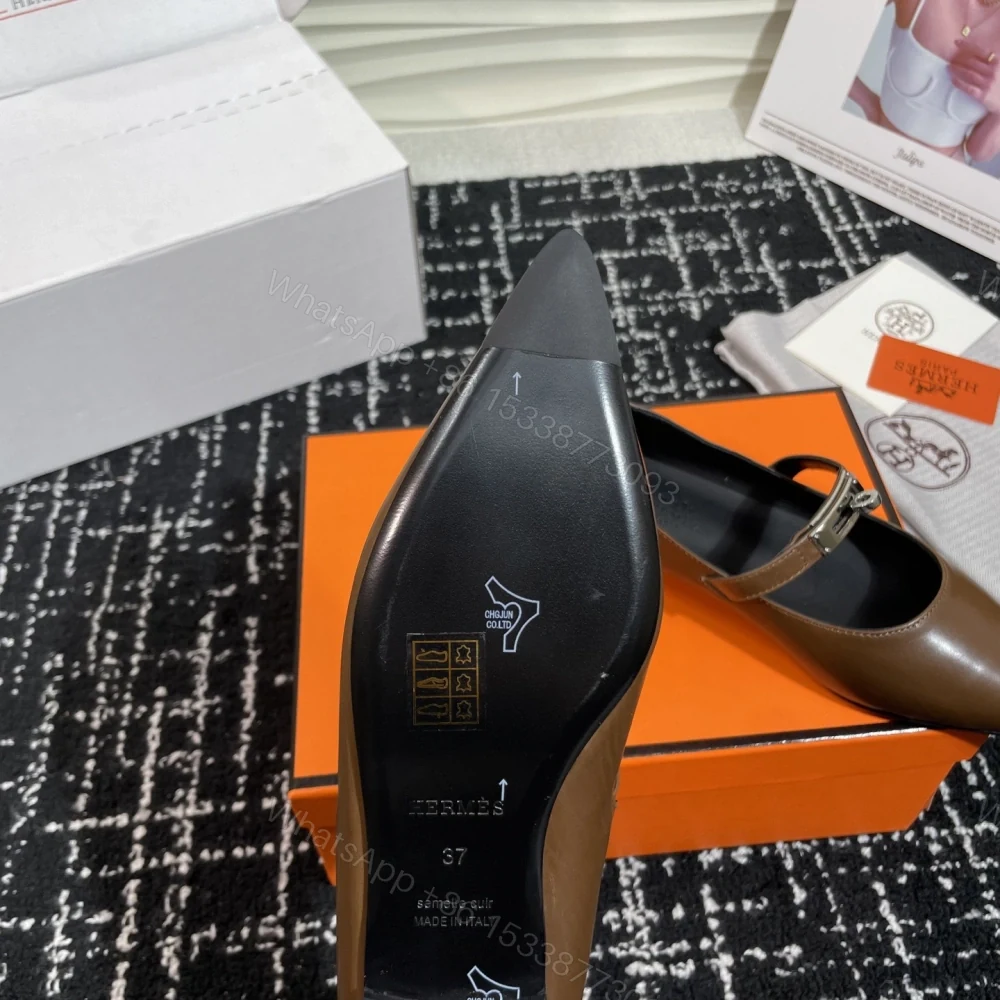 View 9 of 高仿Hermes*Kelly系列H251002Z03小牛皮休閒單鞋木色免檢版
