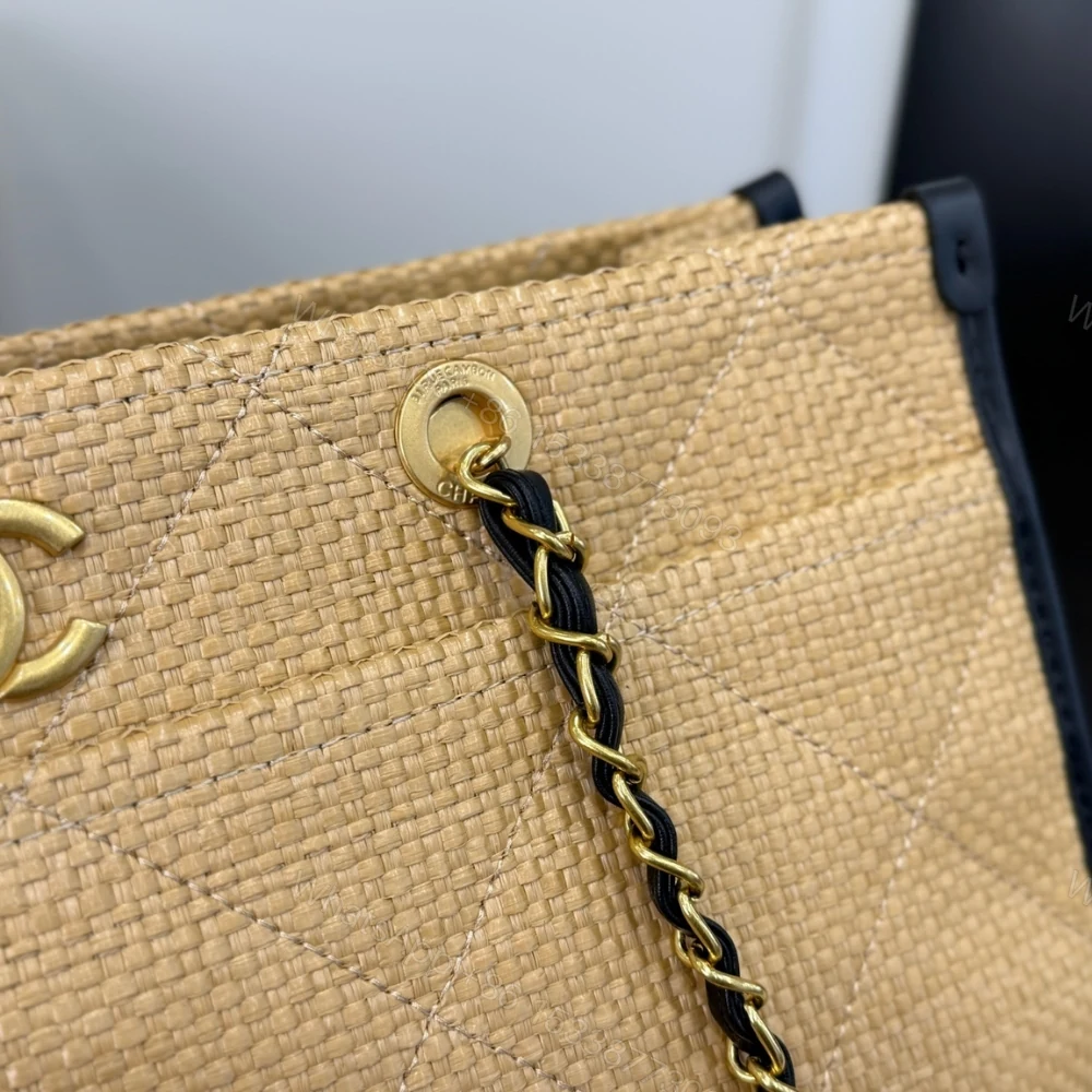 View 6 of Chanel Shopping Bag Natural Straw Beige 39Cm