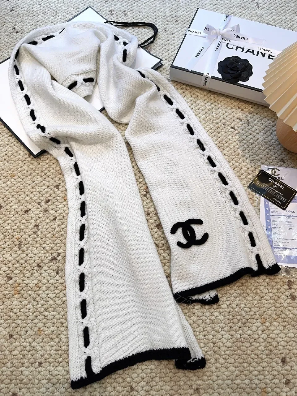 View 9 of Chic Knit Set: White with Black Stitch, Cozy Luxe