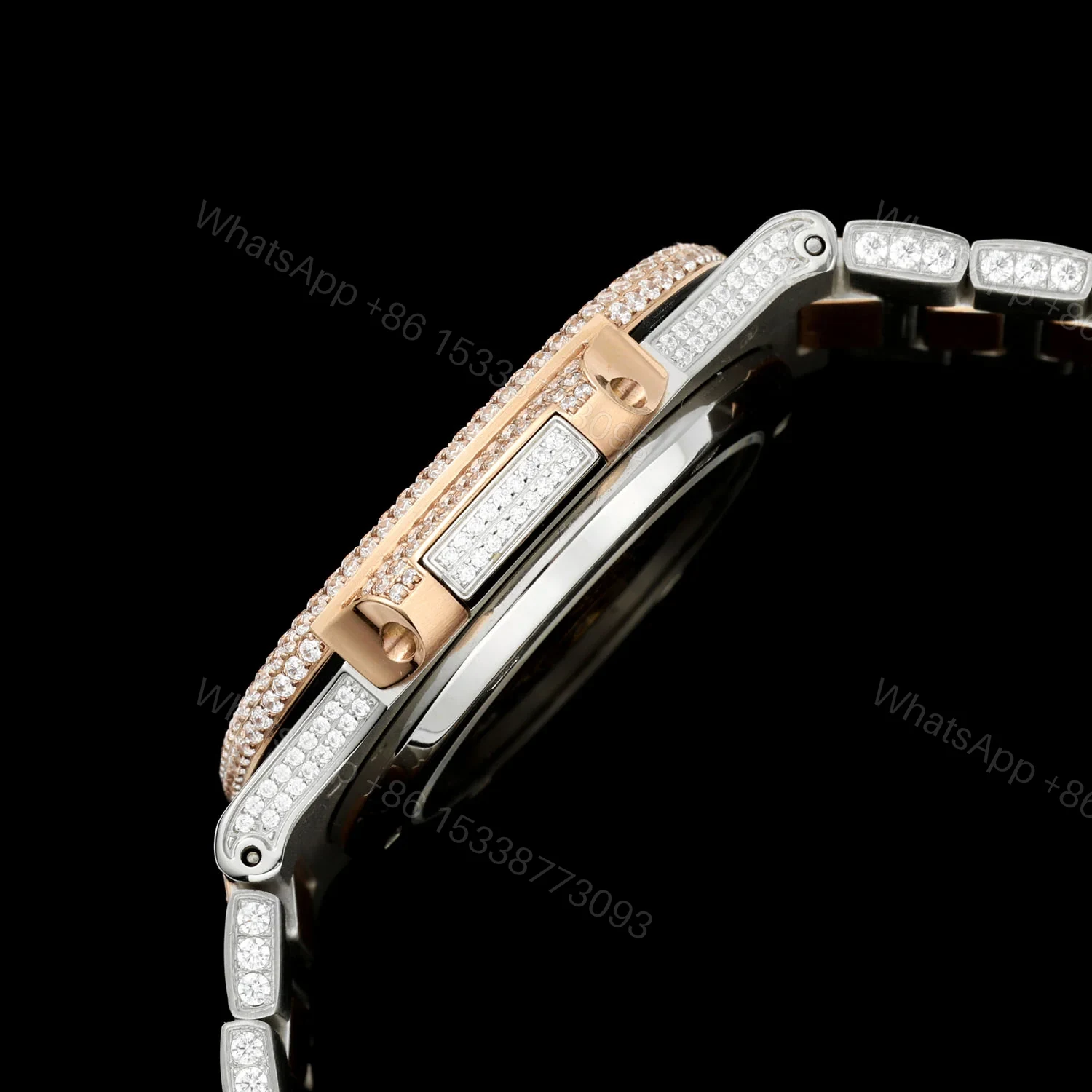 View 8 of Patek Philippe Nautilus 5711 BD1 Full Diamond Pavé Watch 40mm Premium Edition AMG-PP-BD1-5711-2600-PREMIUM