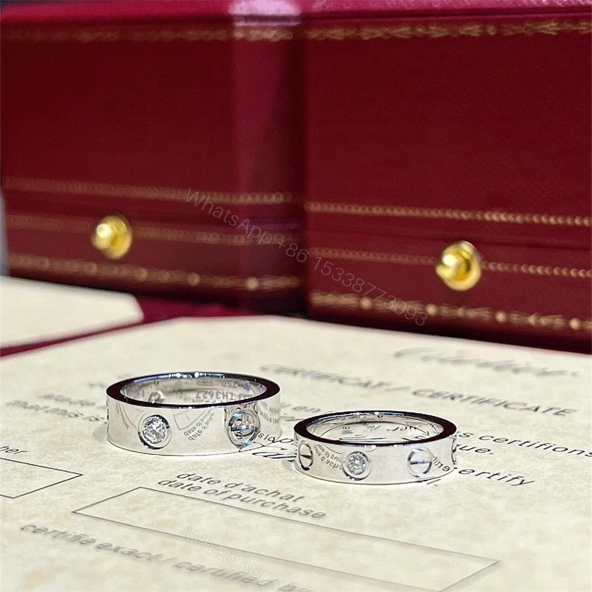 Inspired Cartier Love Ring 1 Diamond White Gold — view 1